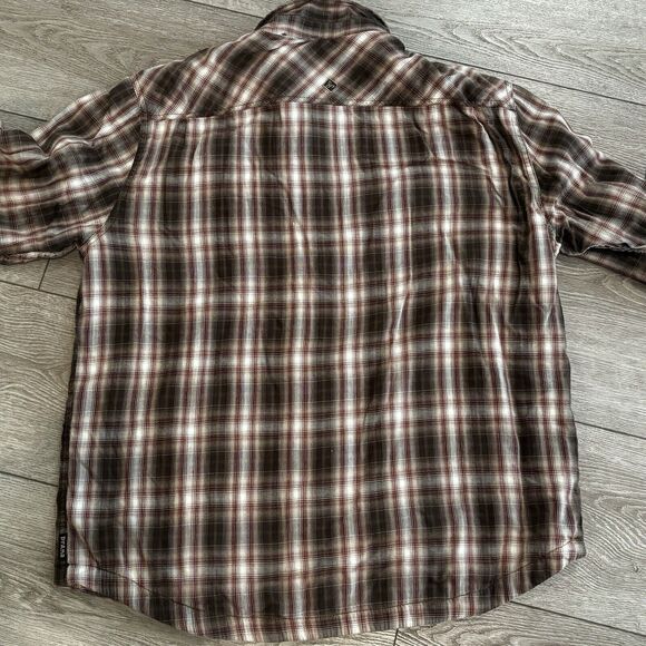 Prana Shirt Mens XL Brown Thermal Lined Shacket Hiking Trail Barn Gorpcore - Picture 8 of 9
